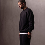 Men's Oversized Crew Neck Jumper, side view, full length