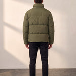 Men's Padded Puffer Jacket with Adjustable Hem, back view, full length