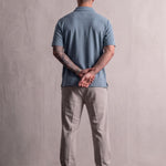 Men's Piqué Polo Shirt with Chest Pocket, back view, full length