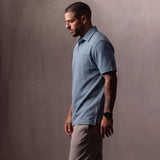 Men's Piqué Polo Shirt with Chest Pocket, side view, full length