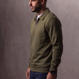 Men's Quarter Zip Polo Collar Sweatshirt, side view, full length