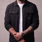 Men's Ripstop Utility Overshirt with Cargo Pockets, close-up of the upper body