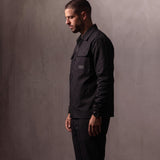 Men's Ripstop Utility Overshirt with Cargo Pockets, side view, full length