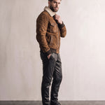 Men's Sherpa Collar Work Jacket, side view, full length