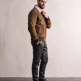 Men's Sherpa Collar Work Jacket, side view, full length