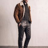 Men's Sherpa Collar Work Jacket, three-quarter view from the left, full length