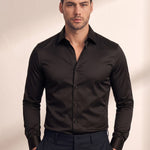 Men's Slim Fit Stretch Dress Shirt, close-up of the upper body