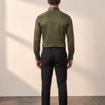 Men's Slim Fit Stretch Dress Shirt, back view, full length