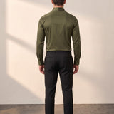 Men's Slim Fit Stretch Dress Shirt, back view, full length
