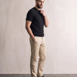 Men's Slim Fit Textured Jacquard T-Shirt, side view, full length