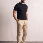 Men's Slim Fit Textured Jacquard T-Shirt, three-quarter view from the left, full length