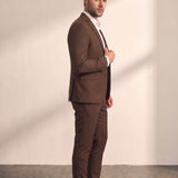Men's Slim Fit Two-Piece Suit with Notch Lapel, side view, full length