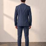 Men's Slim Fit Two-Piece Suit with Notch Lapel, back view, full length