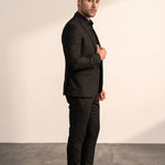 Men's Slim Fit Two-Piece Suit with Notch Lapel, side view, full length