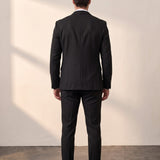 Men's Slim Fit Two-Piece Suit with Notch Lapel, back view, full length