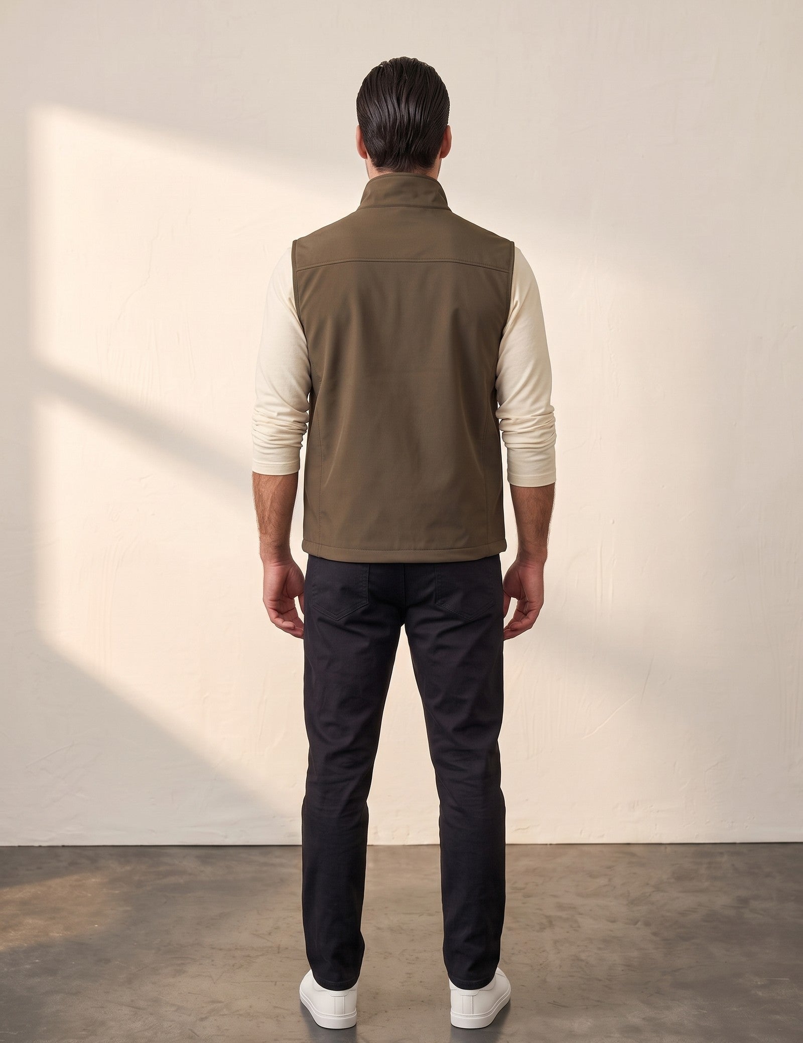 Men's Softshell Gilet, back view, full length