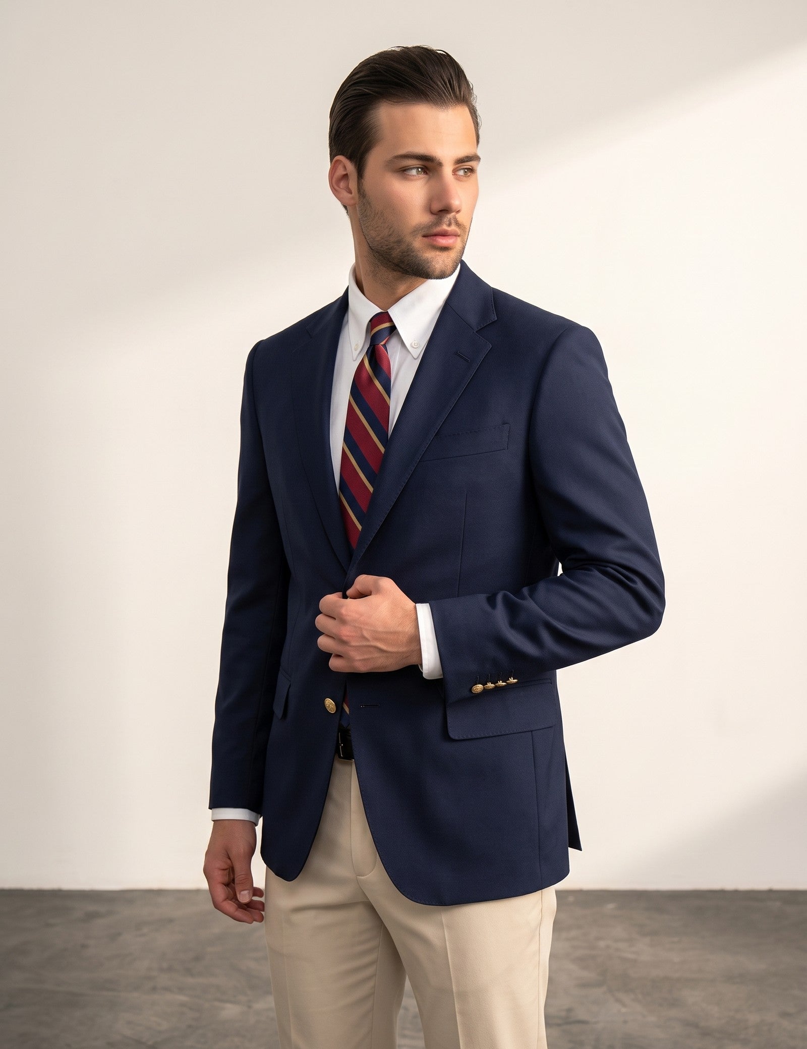 Men's Tailored Smart Blazer Jacket, side view, full length