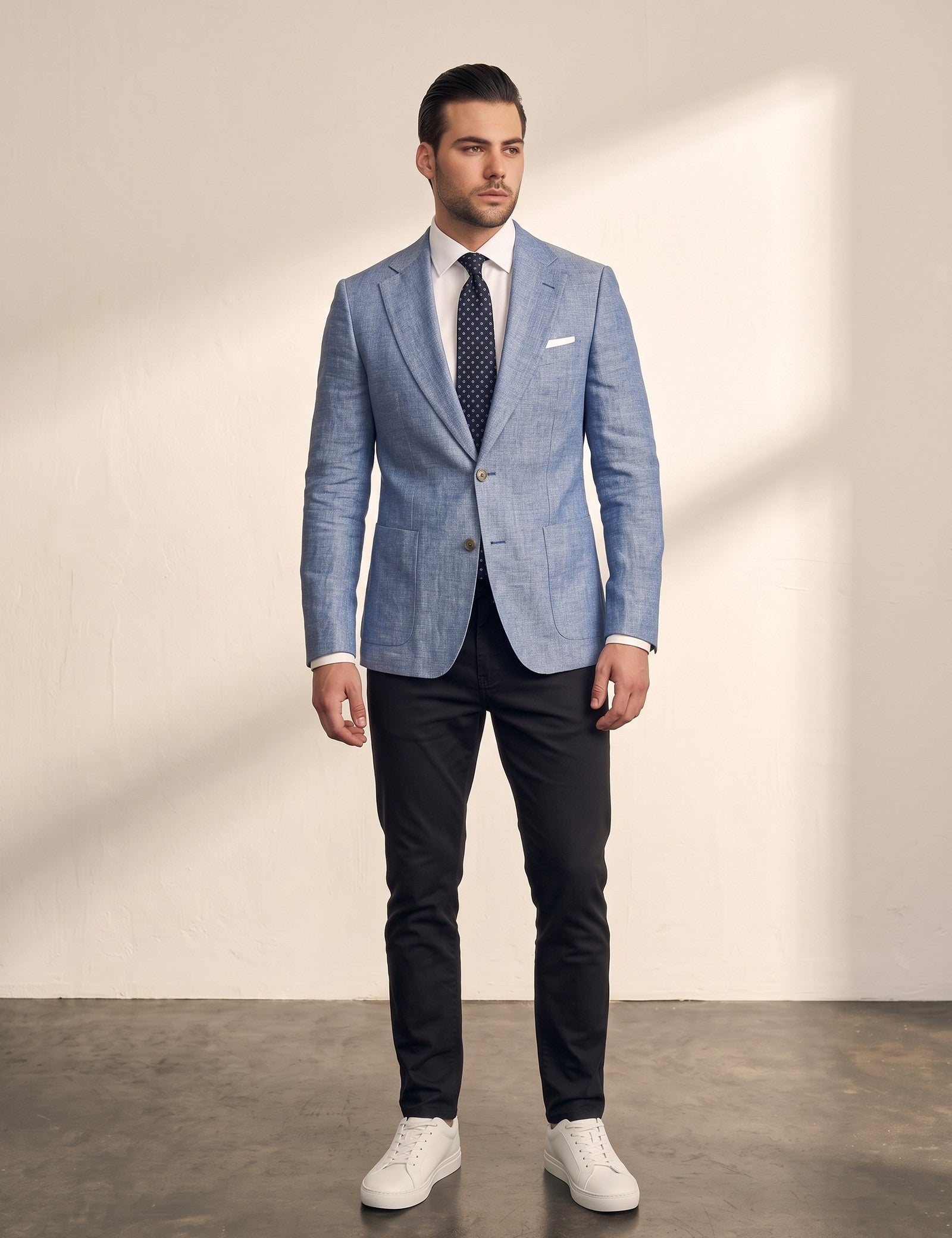 Men's Textured Tailored Blazer, front view, full length