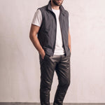 Men's Utility Gilet with Zip Pockets, three-quarter view from the left, full length