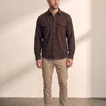 Overshirt in Brown, front view, full length