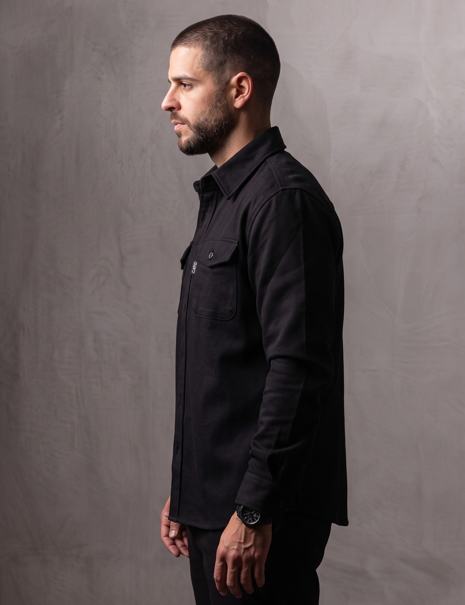 Overshirt, side view, full length