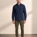 Overshirt in Navy Blue, front view, full length