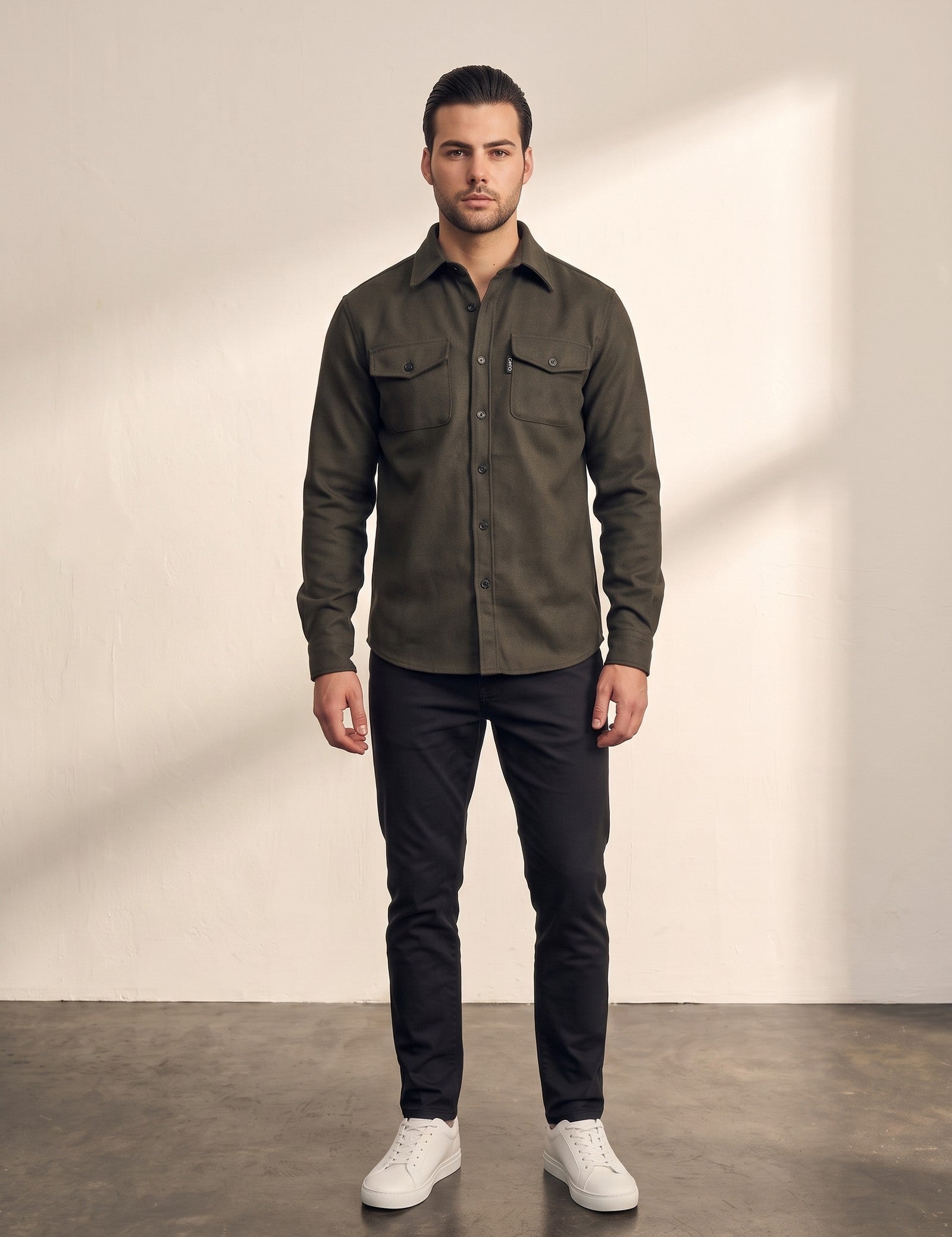 Overshirt, front view, full length