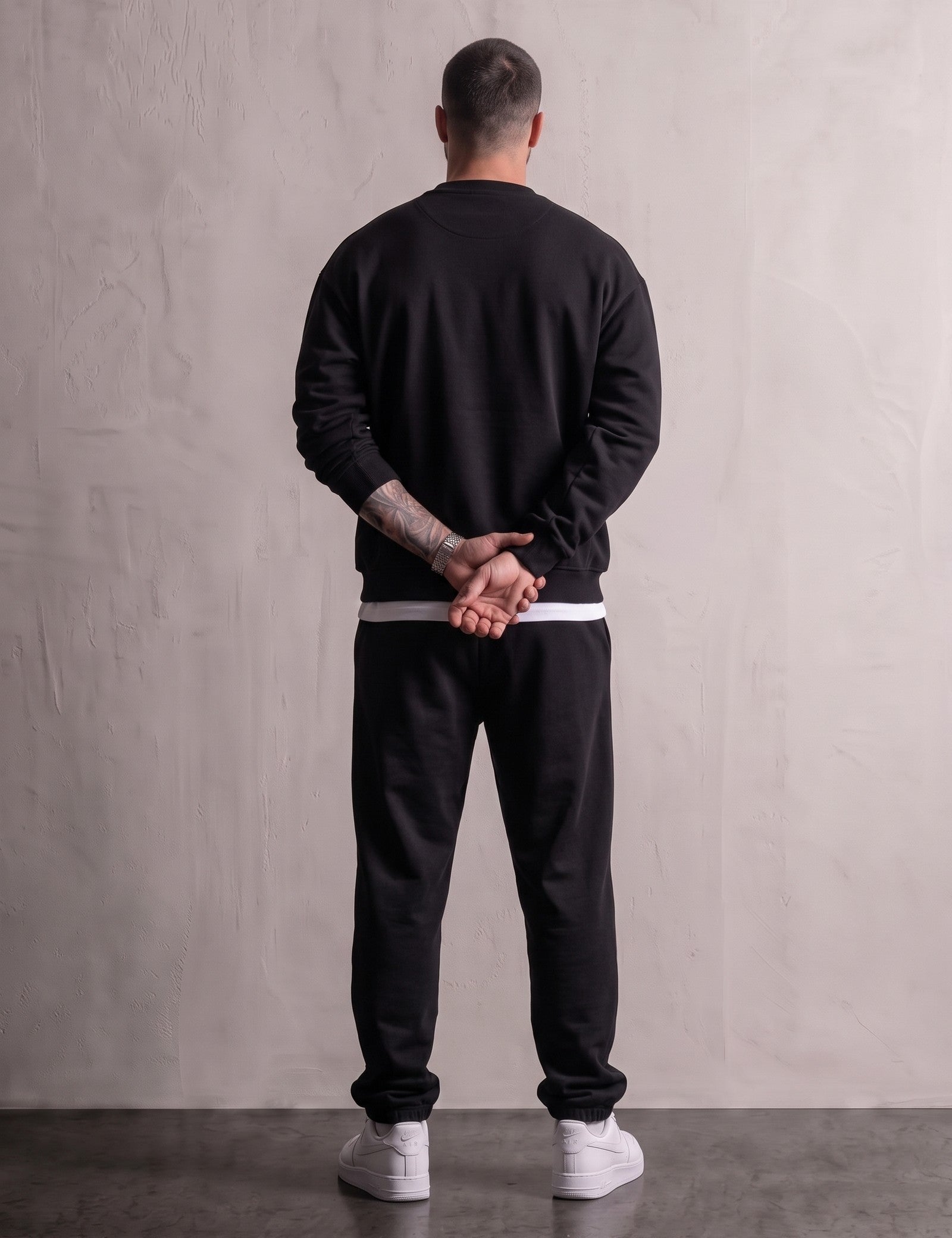 Oversized Crewneck Sweater, back view, full length