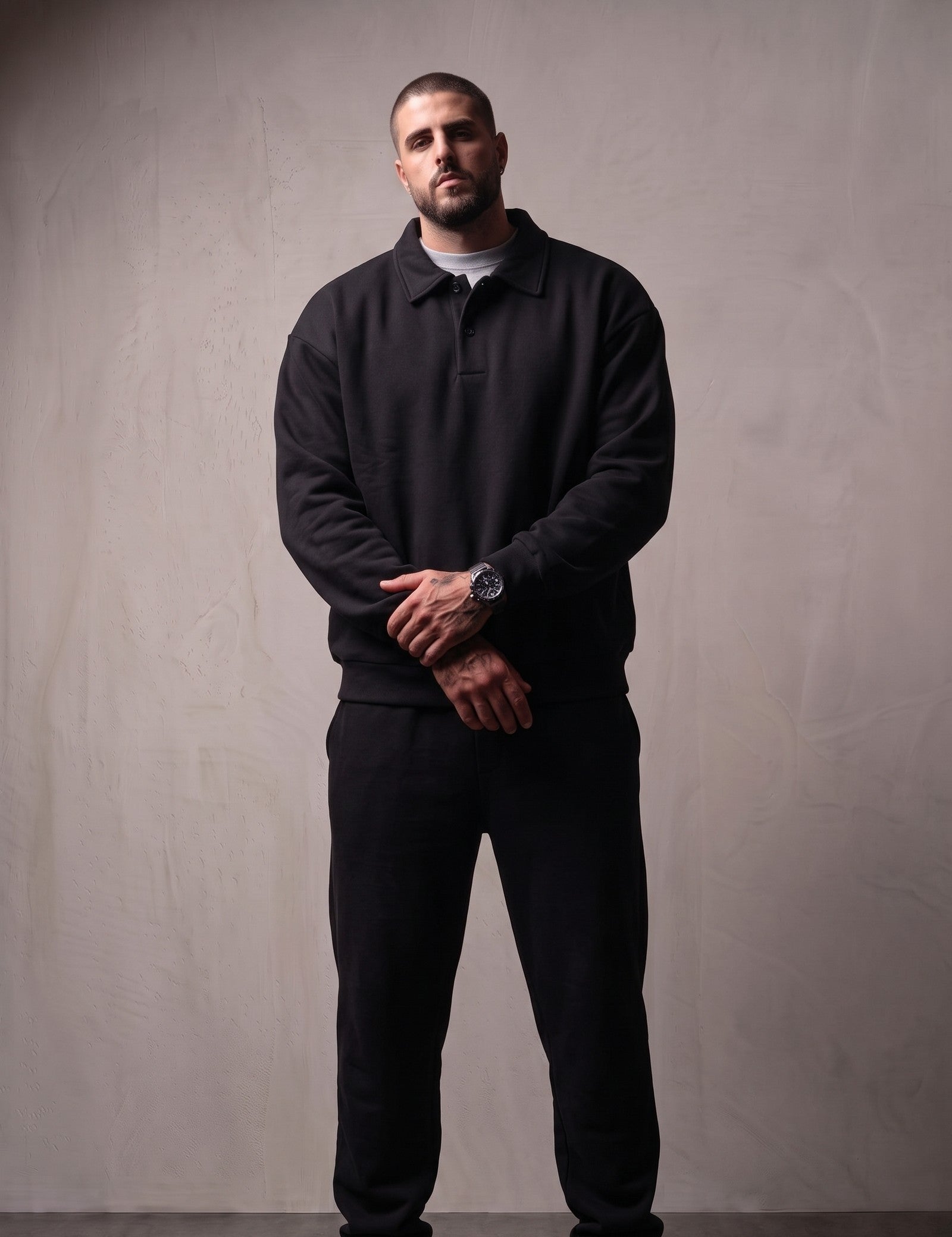 Oversized Polo Shirt, front view, full length