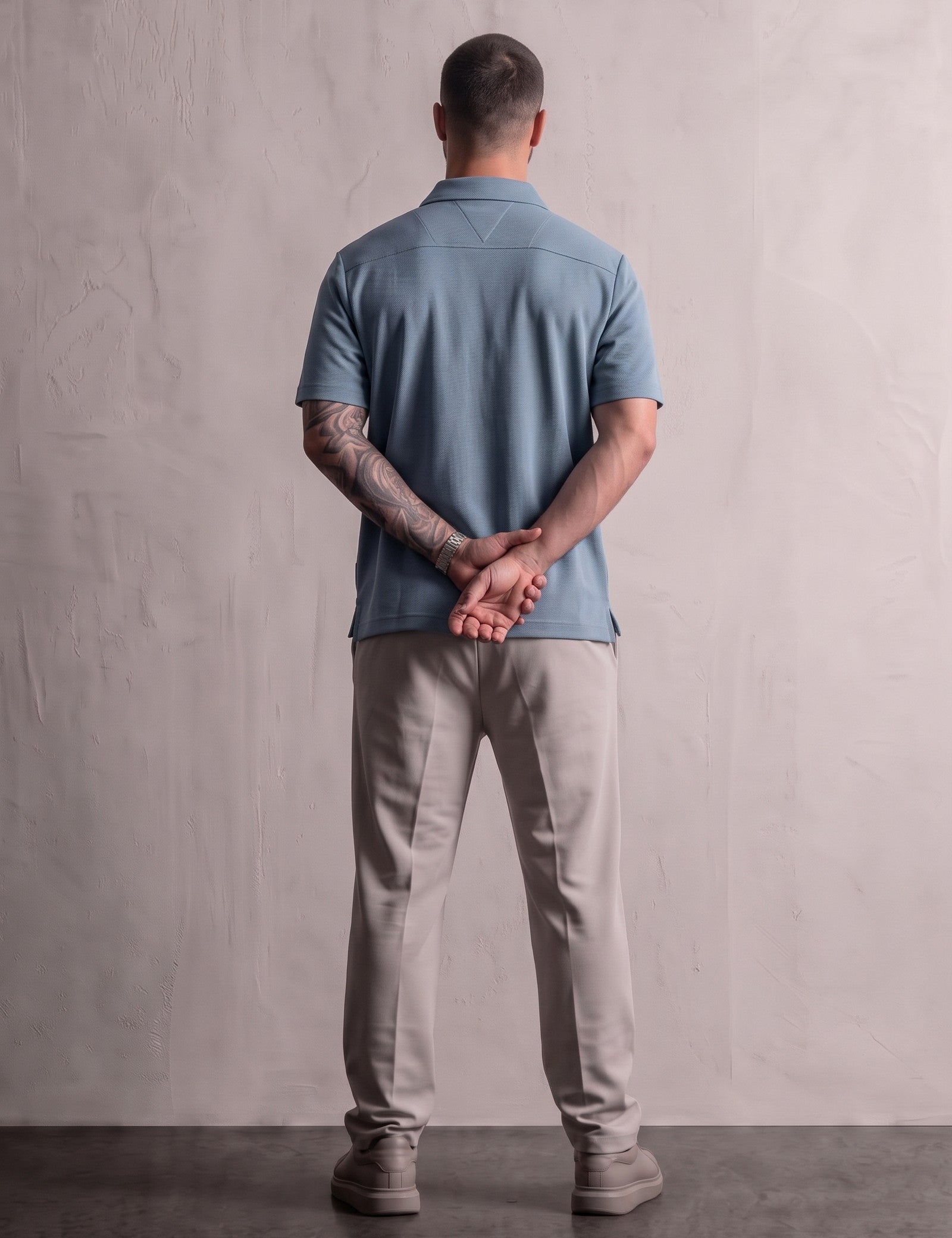 Piqué Polo Shirt, back view, full length