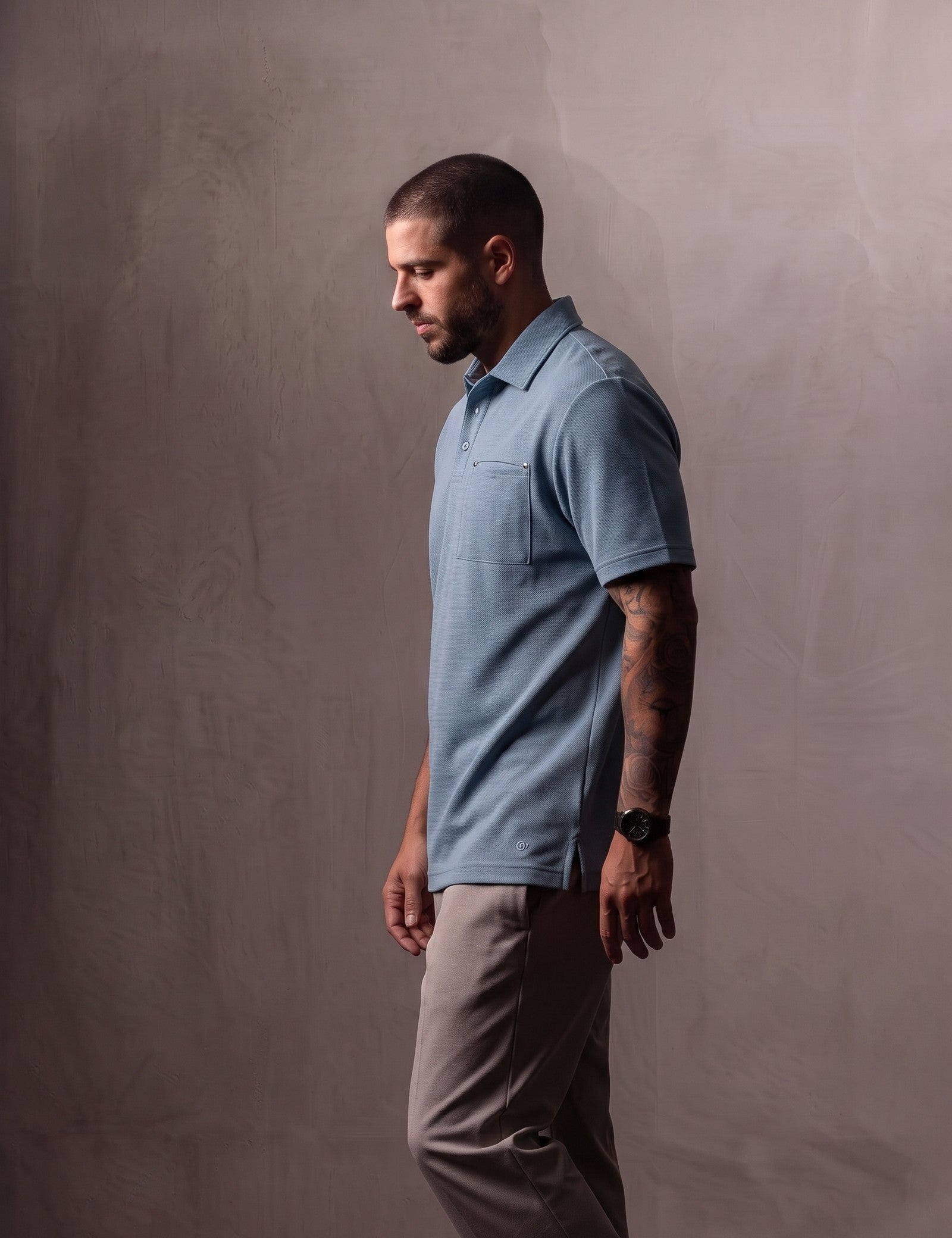 Piqué Polo Shirt, side view, full length