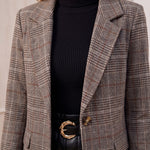 Plaid Blazer, close-up of the upper body
