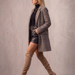 Plaid Blazer, side view, full length