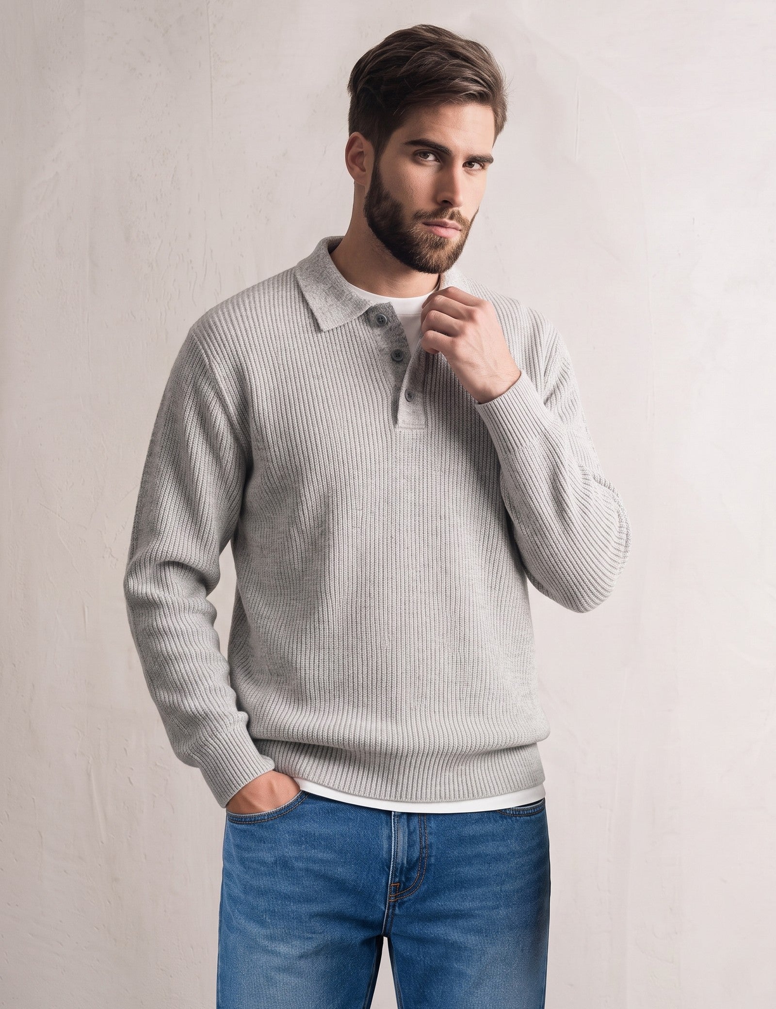 Polo Jumper, side view, full length