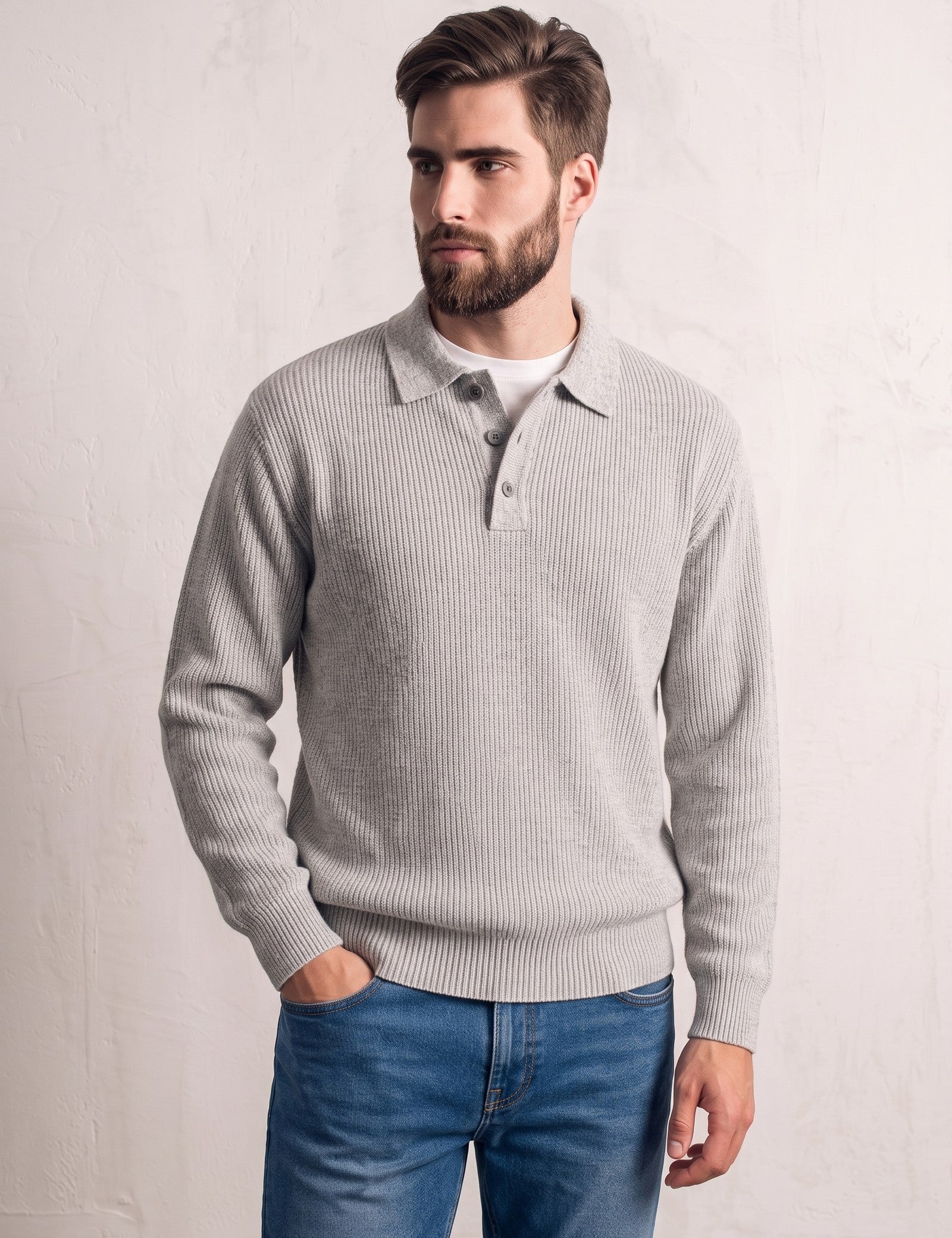 Polo Jumper, three-quarter view from the left, full length