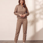 Quarter-Zip Panelled Tracksuit, front view, full length