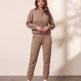 Quarter-Zip Panelled Tracksuit, front view, full length