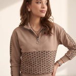 Quarter-Zip Panelled Tracksuit, three-quarter view from the right, full length