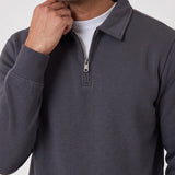 Quarter Zip Polo Sweatshirt, close-up of the upper body