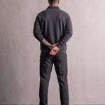 Quarter Zip Polo Sweatshirt, back view, full length
