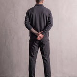 Quarter Zip Polo Sweatshirt, back view, full length