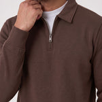 Quarter Zip Polo Sweatshirt, close-up of the upper body
