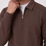 Quarter Zip Polo Sweatshirt, close-up of the upper body