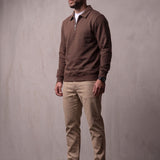 Quarter Zip Polo Sweatshirt, side view, full length