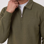 Quarter Zip Polo Sweatshirt, close-up of the upper body