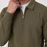 Quarter Zip Polo Sweatshirt, close-up of the upper body