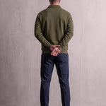 Quarter Zip Polo Sweatshirt, back view, full length