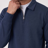Quarter Zip Polo Sweatshirt, close-up of the upper body