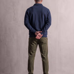 Quarter Zip Polo Sweatshirt, back view, full length