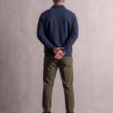 Quarter Zip Polo Sweatshirt, back view, full length
